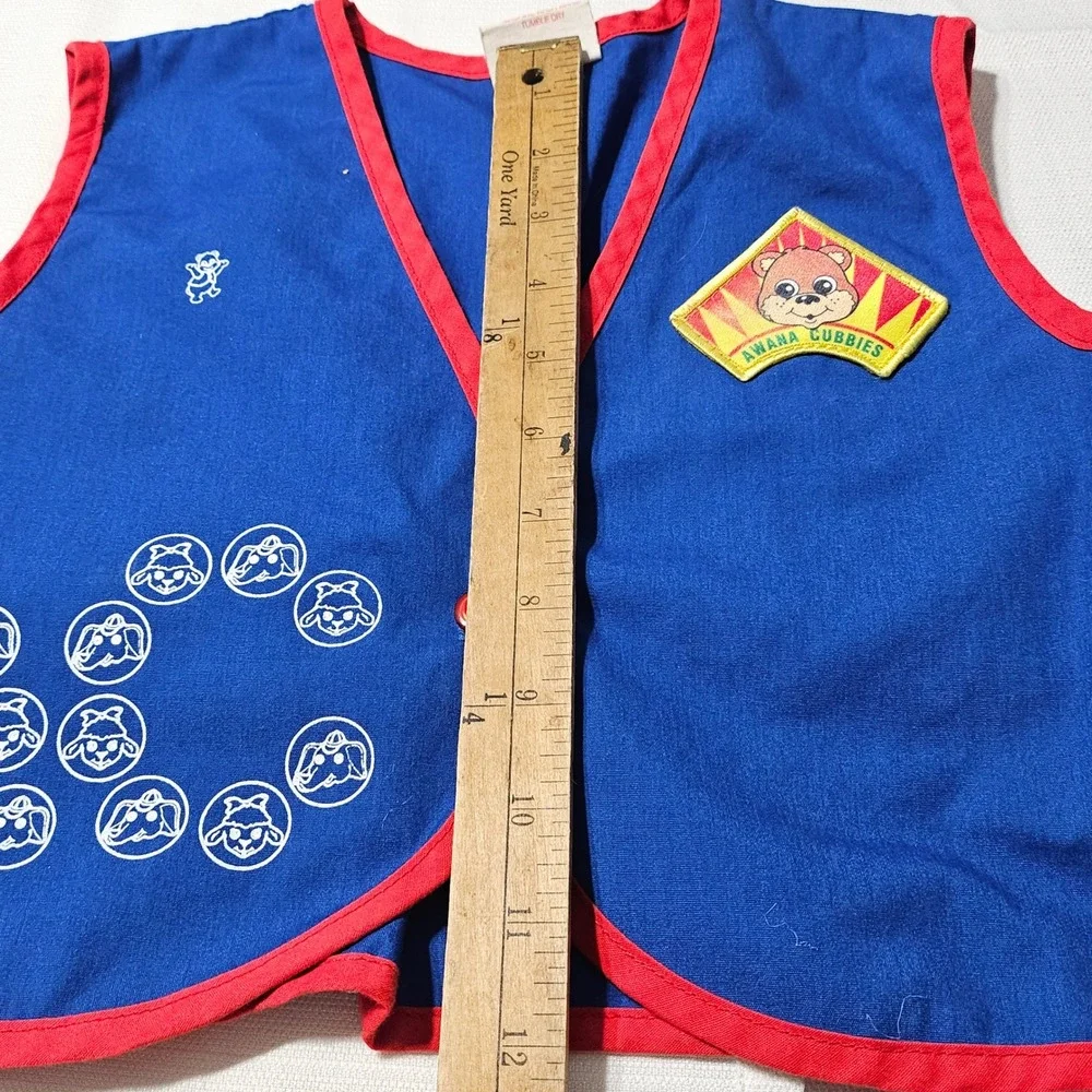 2 Vintage‎ AWANA Uniform Vests Lot Cubbies Sparks Patches Youth Red Blue